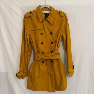 Banana Republic Yellow Double-Breasted Trench Coat